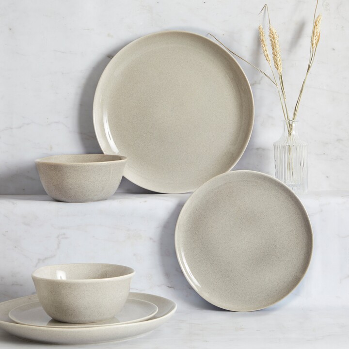 Dunelm Amalfi Reactive Glaze 12 Piece Dinner Set, Grey Grey ShopStyle