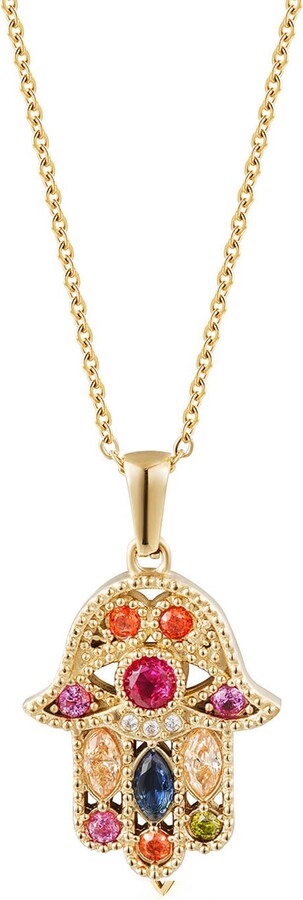 Jane Basch Designs Hamsa Pendant Necklace