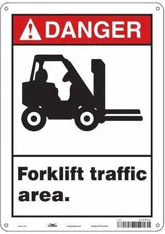 Condor 476P89 Safety Sign, 14 in Height, 10 in Width, Aluminum, Vertical