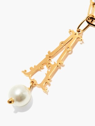 Simone Rocha Initial-pendant Gold-plated Necklace (a-m) - Gold Multi