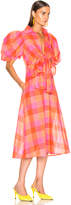 Thumbnail for your product : Silvia Tcherassi Perth Dress in Orange Checkered | FWRD