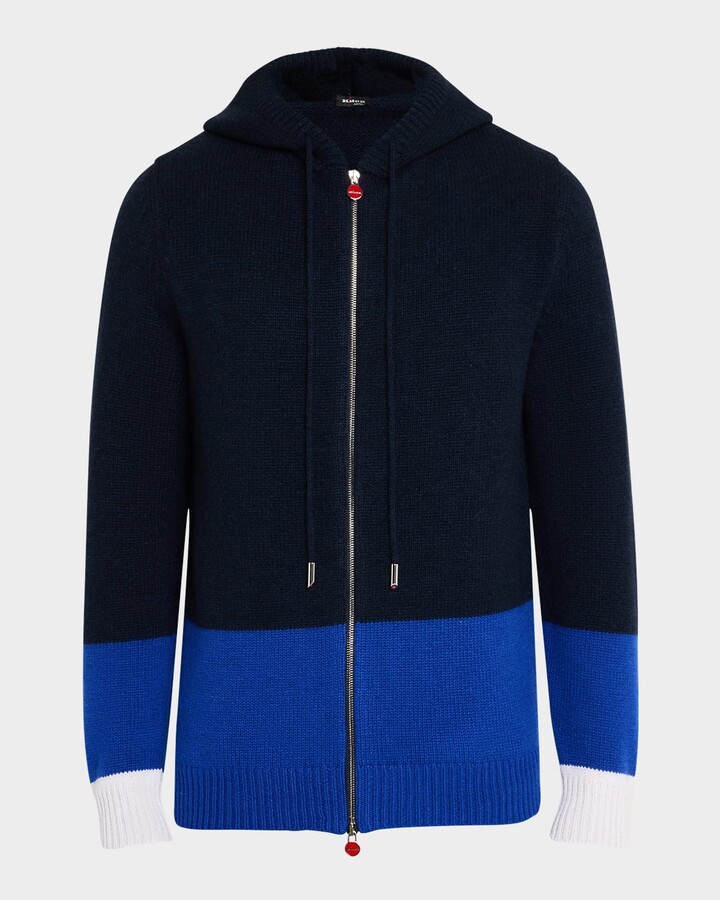パーカー・フーディ Kiton FW25 Knitwear (UMK027117001) Kiton Men's Diamond-Knit Zip Hooded Sweater - ShopStyle