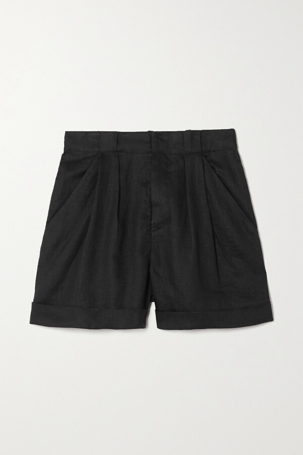 black linen shorts ladies