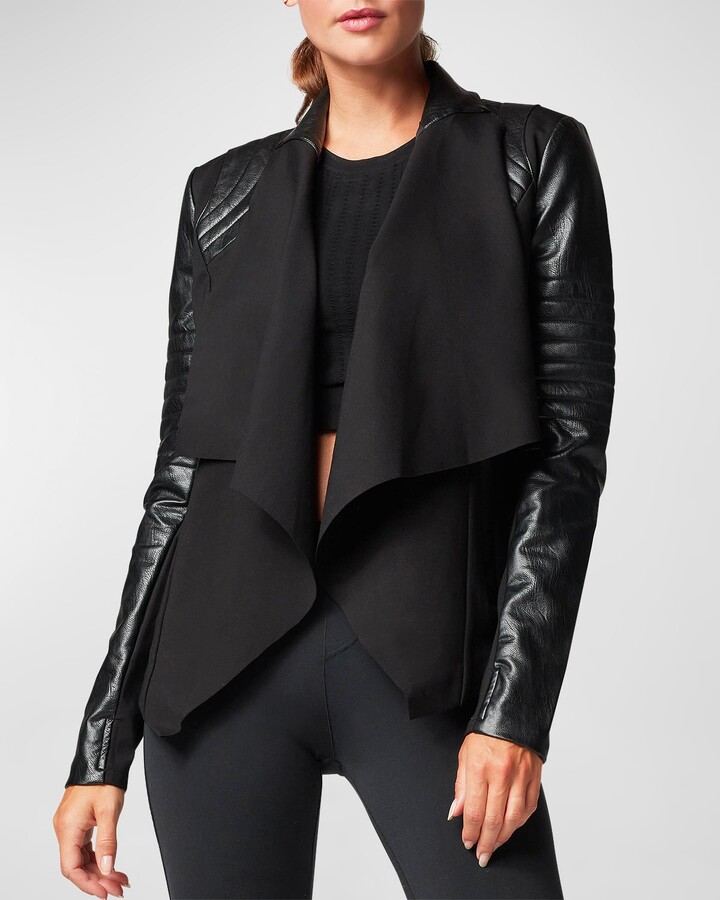 Drape Front Leather Jacket | ShopStyle