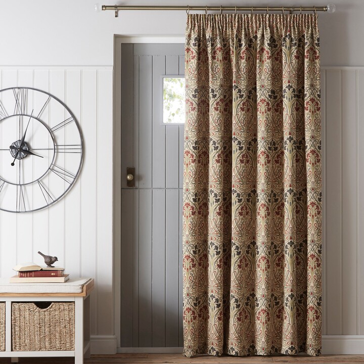 Dunelm Lucetta Jewel Pencil Pleat Door Curtain Red, Blue and Green