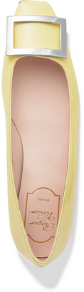 Roger Vivier Trompette Patent-leather Ballet Flats - Pastel yellow