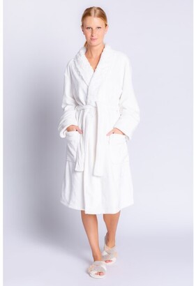 PJ Salvage Luxe Plush Robes Solid Robe, Natural Small