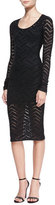 Thumbnail for your product : Tracy Reese Long-Sleeve Chevron Lace Sheath Dress