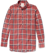 Thumbnail for your product : Remi Relief Button-Down Collar Checked Cotton Shirt