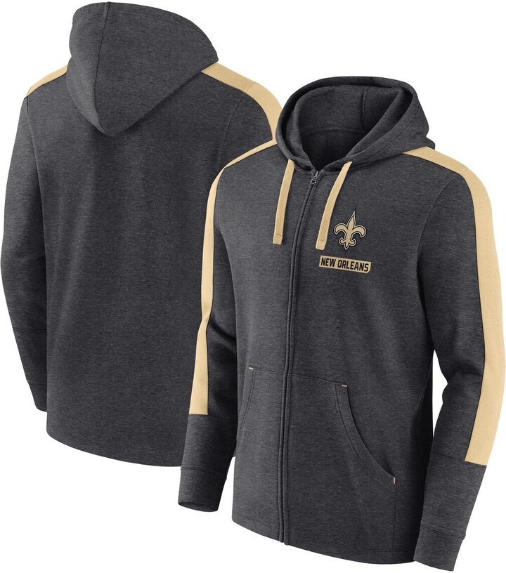 Fanatics Men's Heather Charcoal New Orleans Saints Gains Full-Zip Hoodie