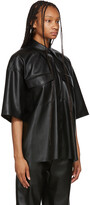 Thumbnail for your product : Nanushka Black Vegan Leather Roque Short Sleeve Shirt