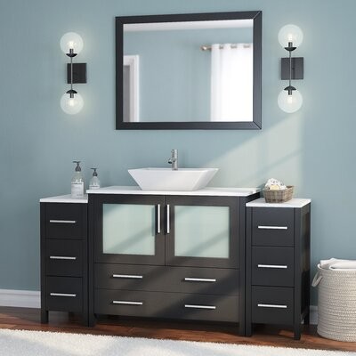 Wade Logan Karson 59 4 Single Bathroom, Karson 42 Single Bathroom Vanity Set With Mirror
