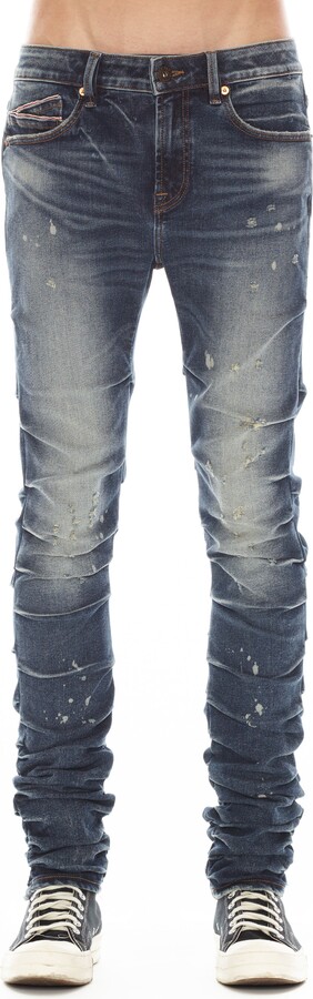 Cult of Individuality Punk Nomad Paint Splatter Ripped Super Skinny Jeans