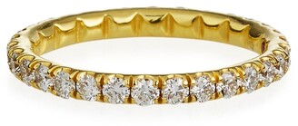 Roberto Coin 18k Gold U-Set Diamond Eternity Band Ring, Size 5.5