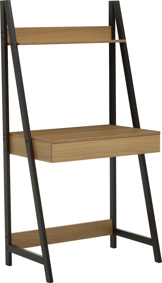 So'home Natural Oak Effect Ladder Shelf Desk Unit With Frame ShopStyle