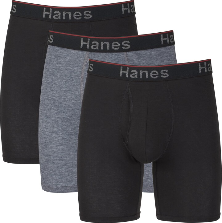 Hanes Men's X-Temp Utility Pocket Boxer Briefs Pack, Total Support Pouch,  3-Pack