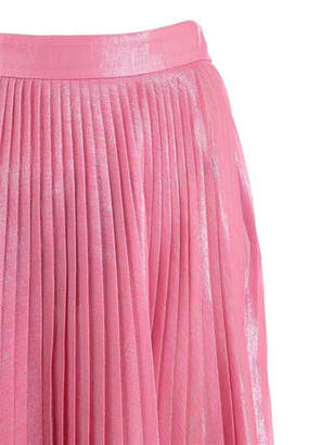 Gucci Plisse Silk Voile Lamé Midi Skirt