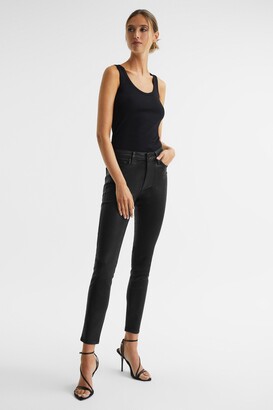 Paige Reiss Black Hoxton Coated Skinny Jeans