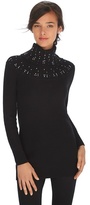 Thumbnail for your product : White House Black Market Embellished Collar Black Sweater