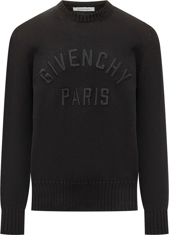 Givenchy Logo Embossed Ribbed Hem Sweater