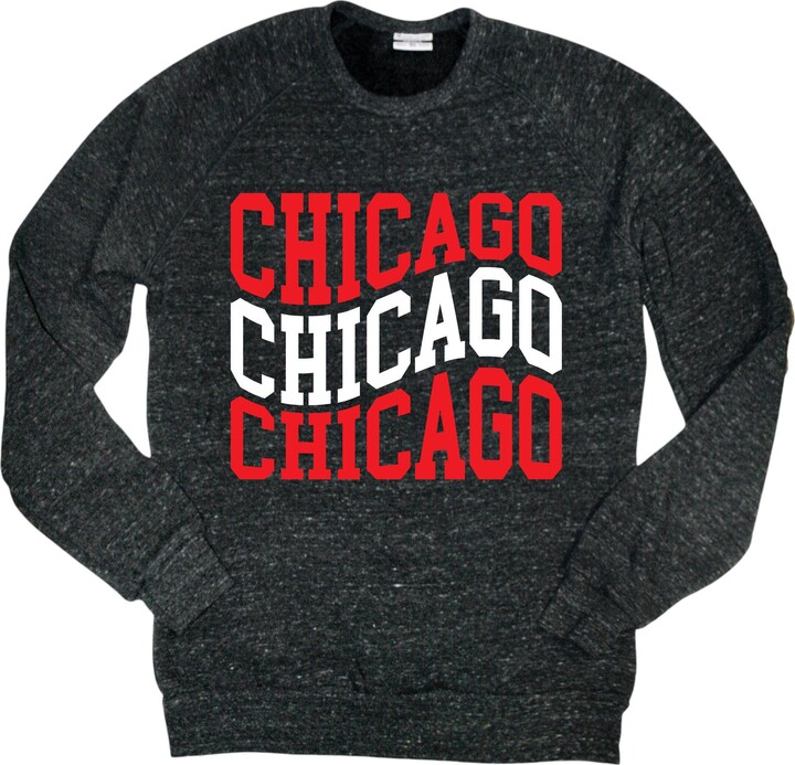 Where I'm From Adult Chicago Repeat Crewneck Sweatshirt, Men's, Small, Black