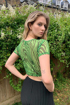Thumbnail for your product : Urban Outfitters Swirl Ruched Mesh Top