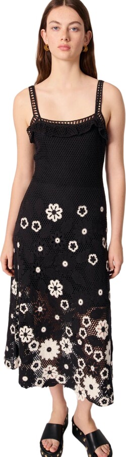 Floral crochet maxi dress