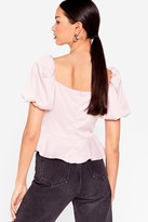 Thumbnail for your product : Nasty Gal Womens It's a Puff Call Satin Wrap Blouse - Black - 8