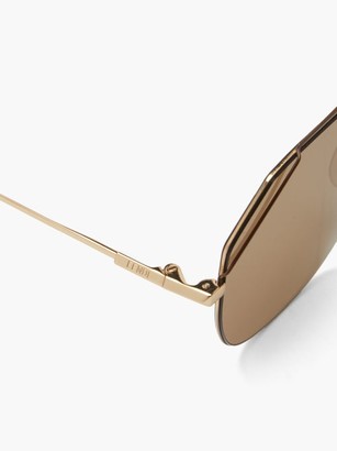Fendi Wired Top-bar Aviator Sunglasses - Brown
