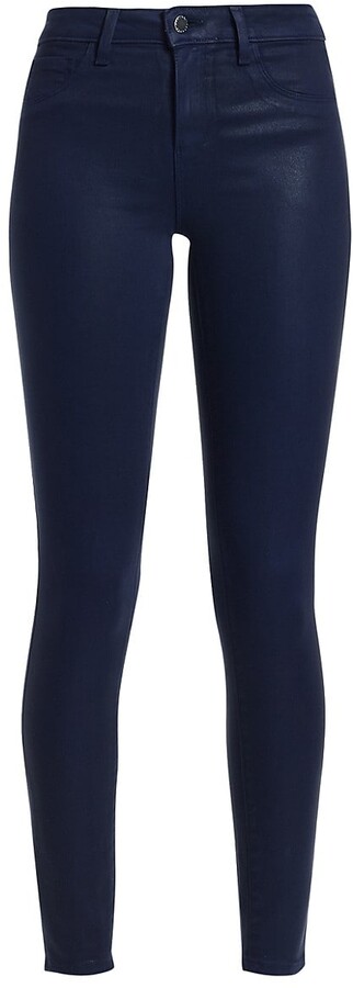 Navy Coated Jeans Women | ShopStyle