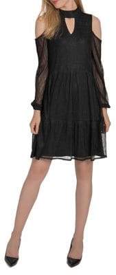Lysse Boho Cold-Shoulder Lace Shift Dress