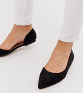 Thumbnail for your product : ASOS DESIGN Wide Fit Virtue d'orsay pointed ballet flats in black