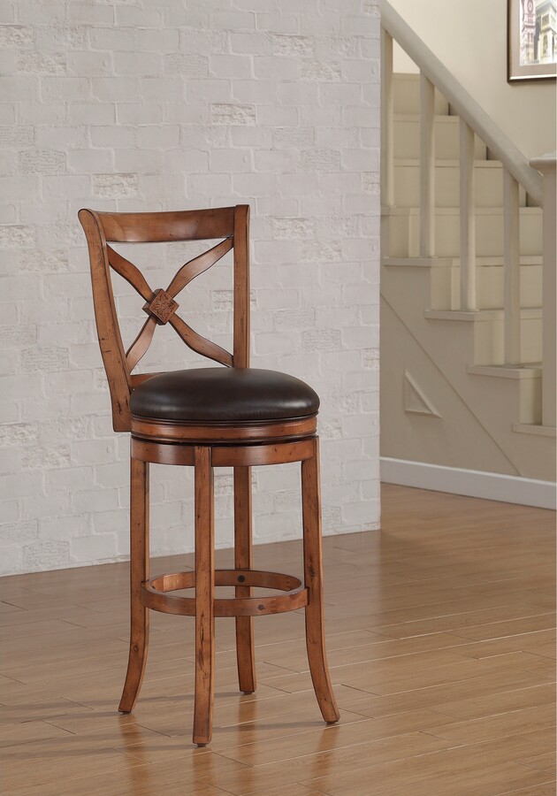 Gracewood Hollow Cronos 26inch Brown Swivel Wood Counter Stool ShopStyle