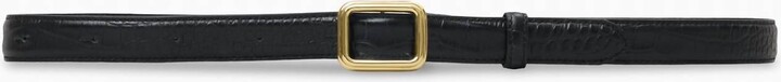 LIÉ STUDIO Georgia Wide Belt In Black Croc