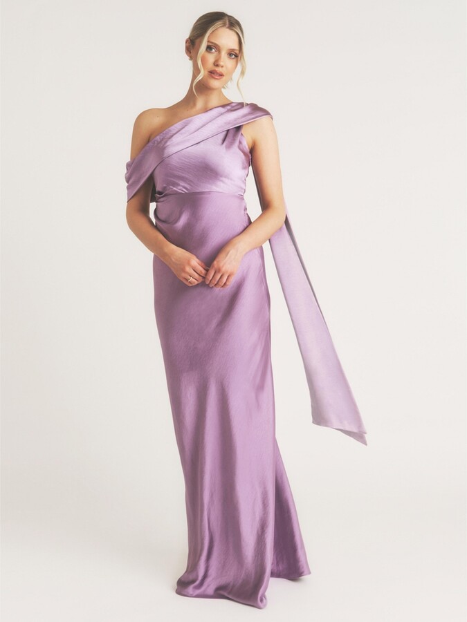 Six Stories Women's One Shoulder Drape Bridesmaid Dress