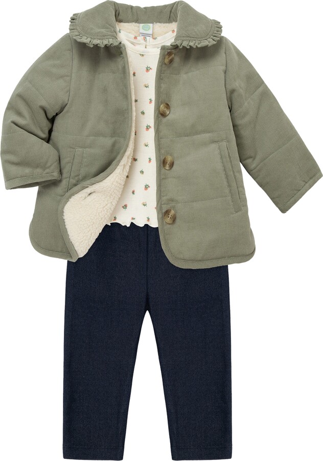 Corduroy Jacket, T-Shirt & Leggings Set