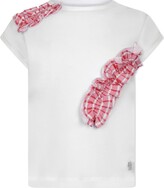 Thumbnail for your product : Simonetta check-print ruffle T-shirt