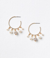 Thumbnail for your product : LOFT Pearlized Charm Hoop Earrings