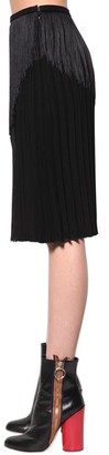 Marco De Vincenzo Fringed Pleated Cady Midi Skirt