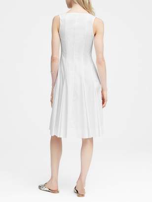 Banana Republic Super-Stretch Button-Down Fit-and-Flare Dress