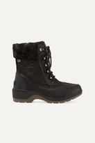 Thumbnail for your product : Sorel Whistler Wool-trimmed Waterproof Leather Ankle Boots - Black
