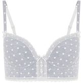 Thumbnail for your product : New Look Teens Grey Polka Dot Soft Wired Longline Bra