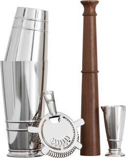 Crafthouse by Fortessa Signature 4 Piece Cocktail Shaker Bar Tool Set