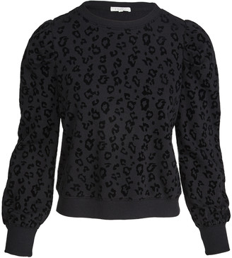 Z supply leopard puff sleeve sweatshirt Clearance