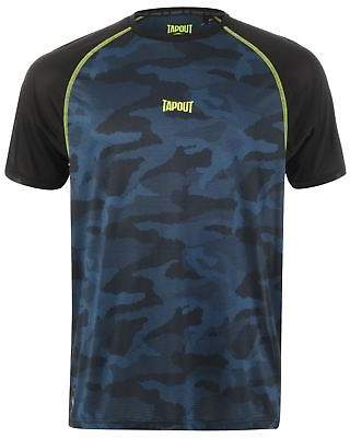 Tapout Mens Active Camo T Shirt Short Sleeve Performance Tee Top Crew Neck Round