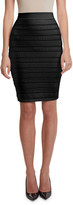 Thumbnail for your product : Balmain High-Waist Logo-Banded Pencil Skirt