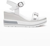 Thumbnail for your product : Nero Giardini Bicolor Leather Ankle-Strap Wedge Sandals