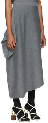 J.W.Anderson Grey Merino Asymmetric Skirt