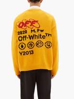 Thumbnail for your product : Off-White Off White Industrial Logo Intarsia Wool Blend Sweater - Mens - Yellow