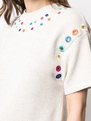 Mira Mikati embroidered tie-back T-shirt